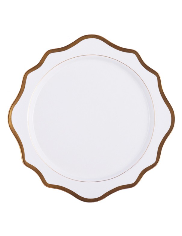 SOTTOPIATTO E PIATTINO PANE LINEA FLOREAL BIANCO