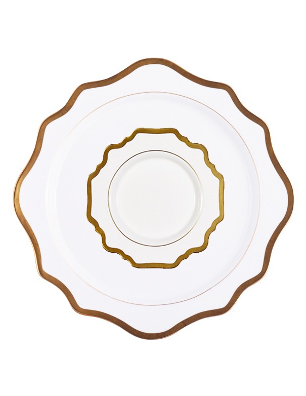 SOTTOPIATTO E PIATTINO PANE LINEA FLOREAL BIANCO