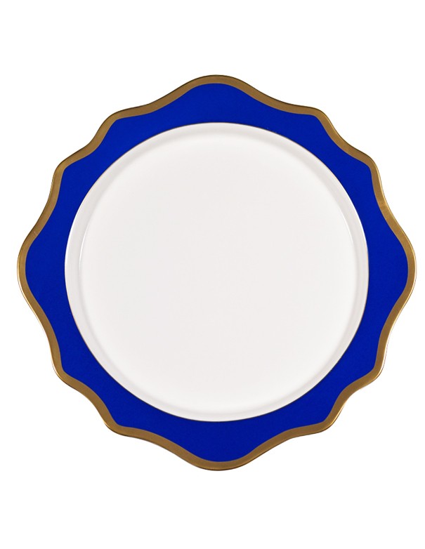 SOTTOPIATTO E PIATTINO PANE LINEA FLOREAL BLU