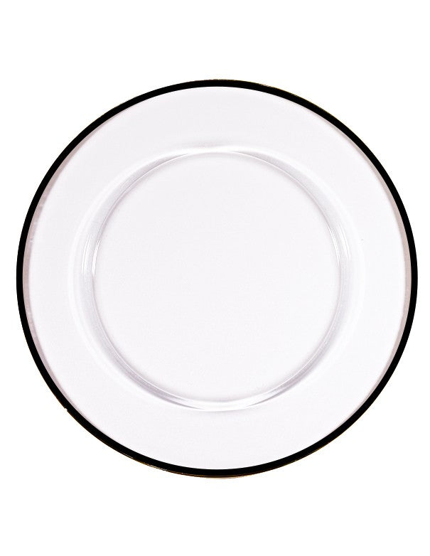 SOTTOPIATTO E PIATTINO PANE CRISTAL FILO NERO