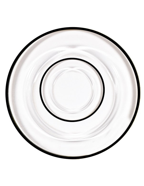 SOTTOPIATTO E PIATTINO PANE CRISTAL FILO NERO