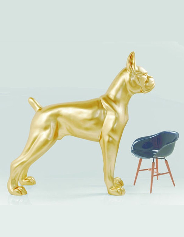 FIGURA DECORATIVA CANE  ORO