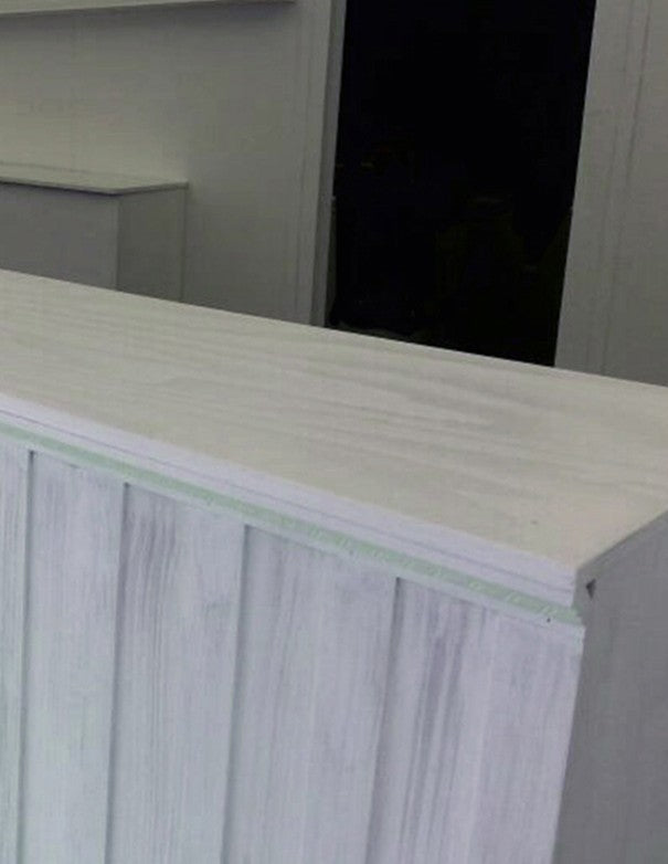 BANCONE BAR LINEARE IN LEGNO BIANCO