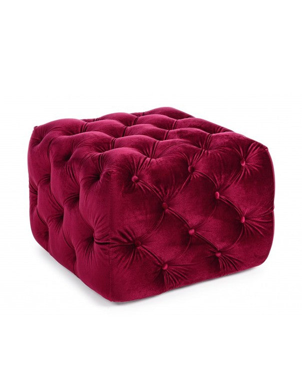 POUF EVAN VELLUTO BORDEAUX