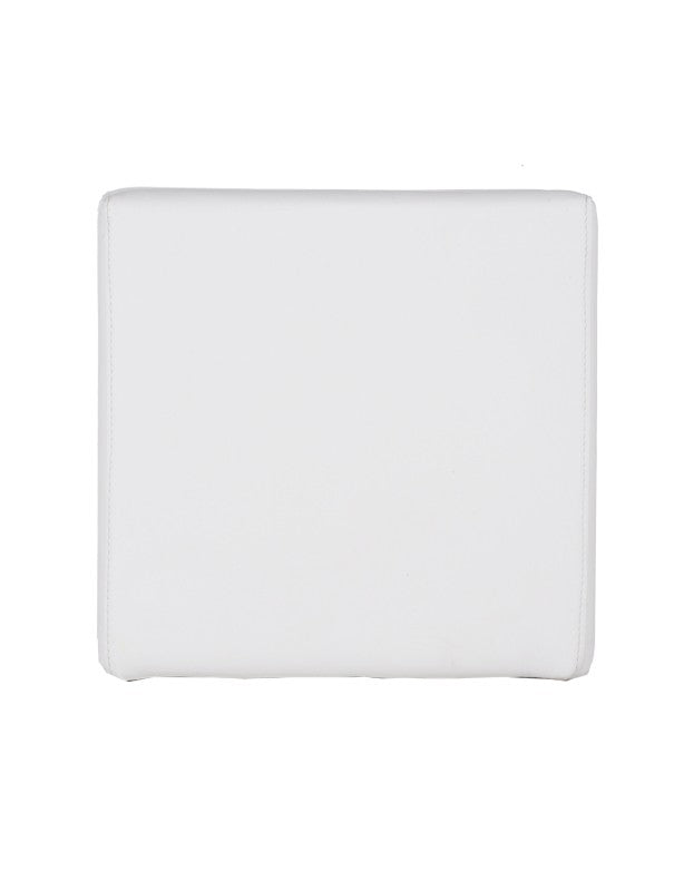 POUF QUADRATO BIANCO PELLE