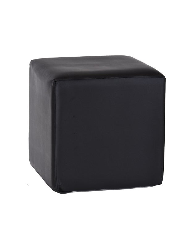 POUF QUADRATO NERO PELLE