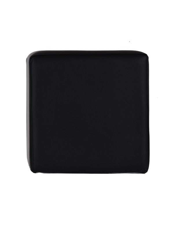 POUF QUADRATO NERO PELLE