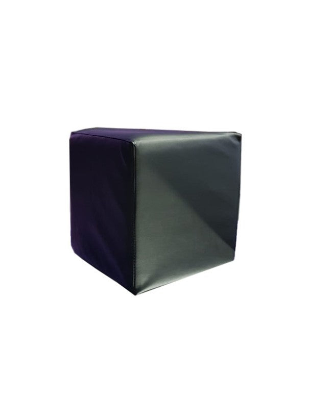 POUF QUADRATO NERO PELLE