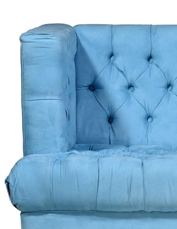 DIVANO VELLUTO TOPAZIO AZZURRO