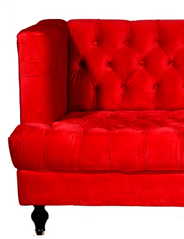 DIVANO VELLUTO RUBINO ROSSO