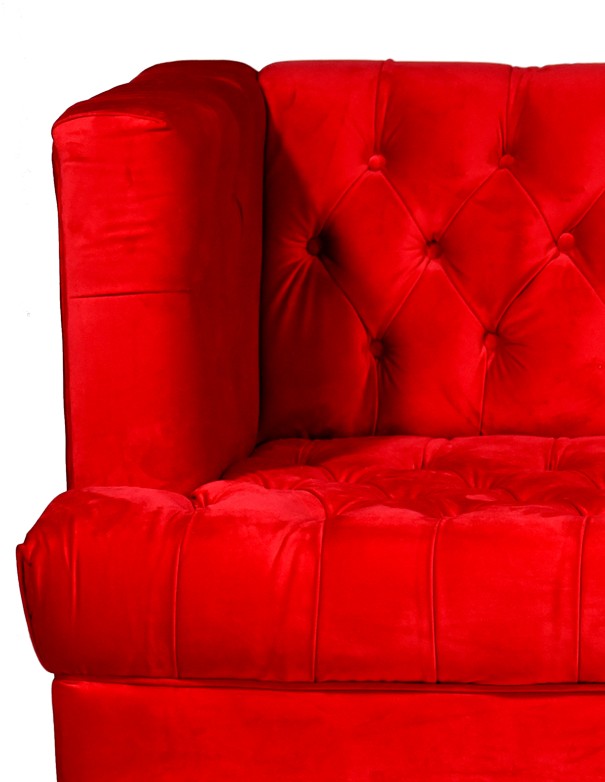 DIVANO VELLUTO RUBINO ROSSO