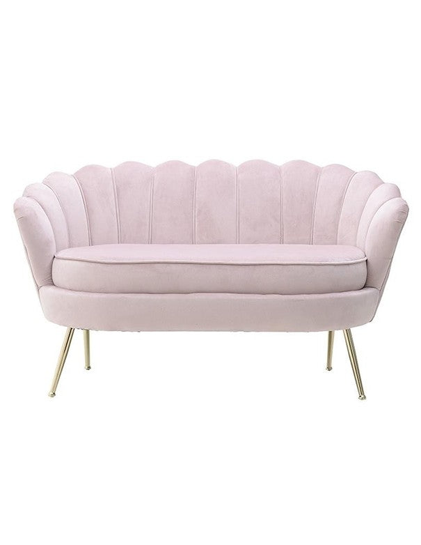 DIVANO CONCHIGLIA VELLUTO ROSA