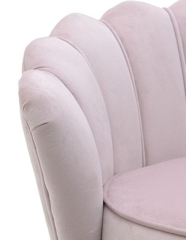 DIVANO CONCHIGLIA VELLUTO ROSA