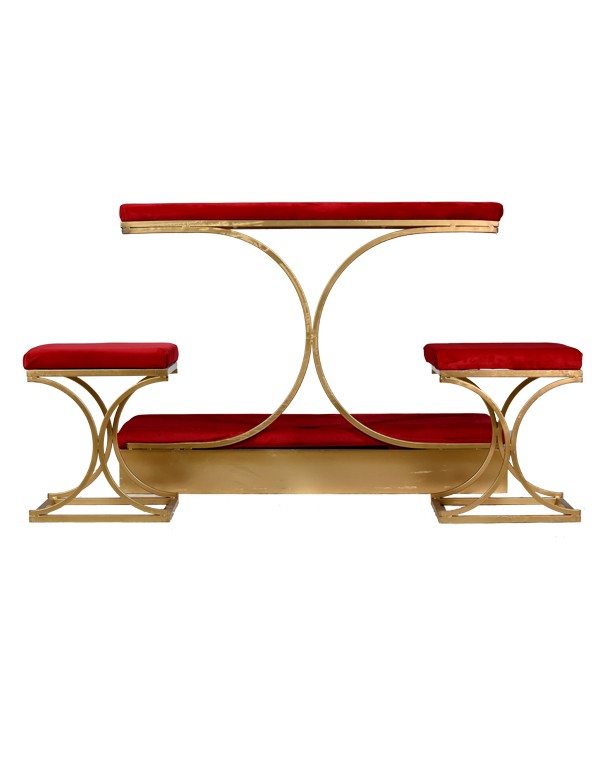 INGINOCCHIATOIO ORO CUSCINO BORDEAUX