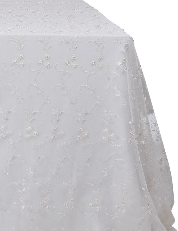 TOVAGLIA IMPERIALE ORGANZA FIORI BEIGE MERLETTATO