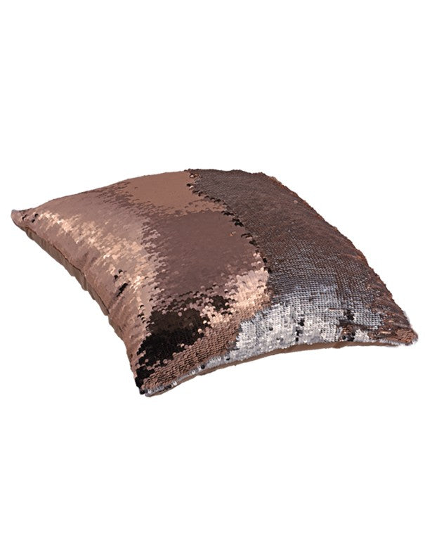 CUSCINO PAILLETTES BICOLOR ARGENTO E ORO