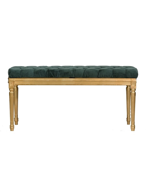 CUSCINO VELLUTO VERDE INGLESE PANCA LUIGI XVI