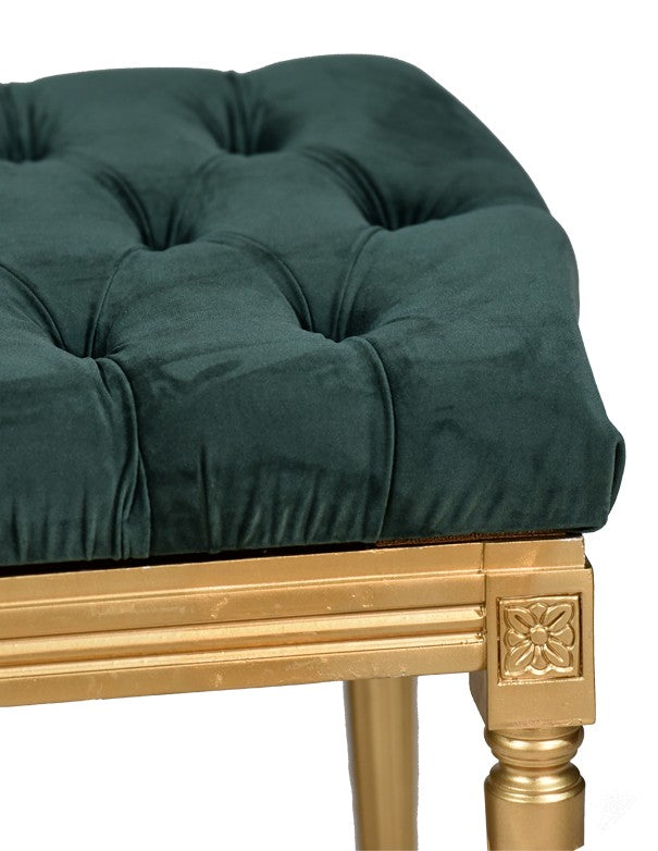CUSCINO VELLUTO VERDE INGLESE PANCA LUIGI XVI