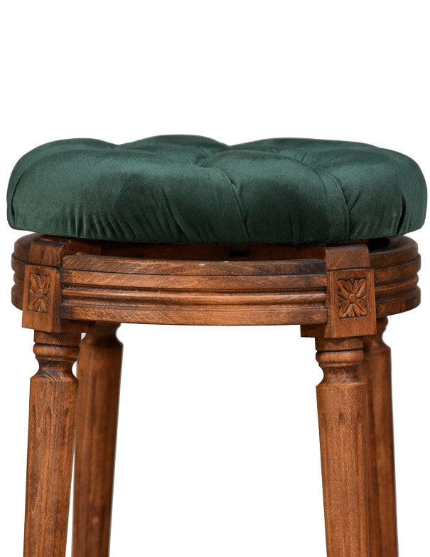 CUSCINO IN VELLUTO VERDE INGLESE PER SGABELLO ORO LUIGI XVI