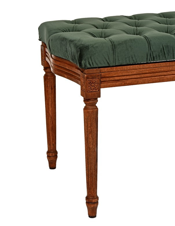CUSCINO VELLUTO VERDE INGLESE PANCA LUIGI XVI