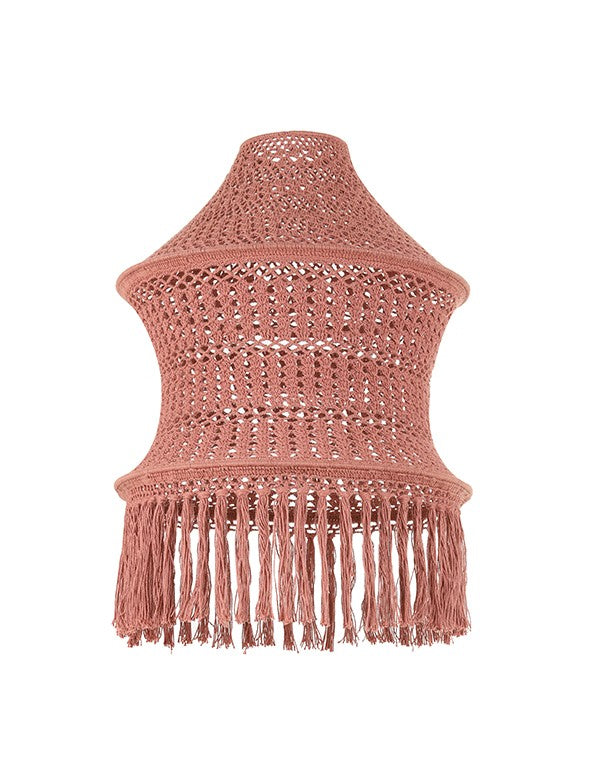 LAMPADARIO CORDA ROSA CON FRANGE
