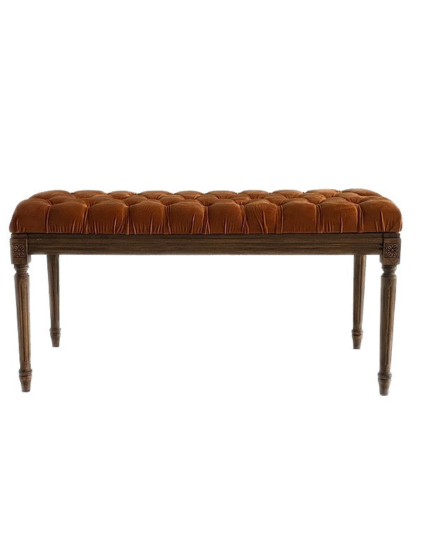 CUSCINO VELLUTO TERRACOTTA PANCA LUIGI XVI