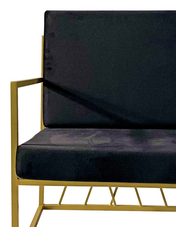 POLTRONA HERNEST CON CUSCINO IN VELLUTO NERO