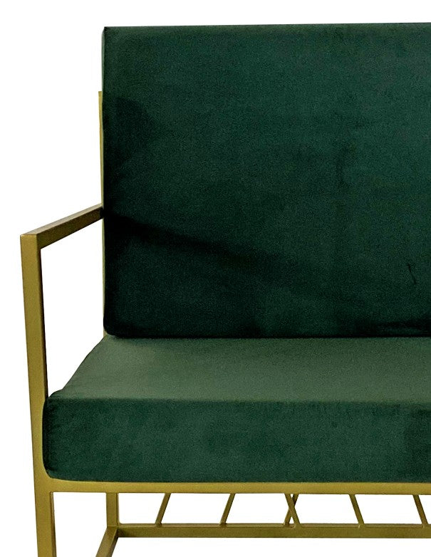 POLTRONA HERNEST CON CUSCINO IN VELLUTO VERDE INGLESE