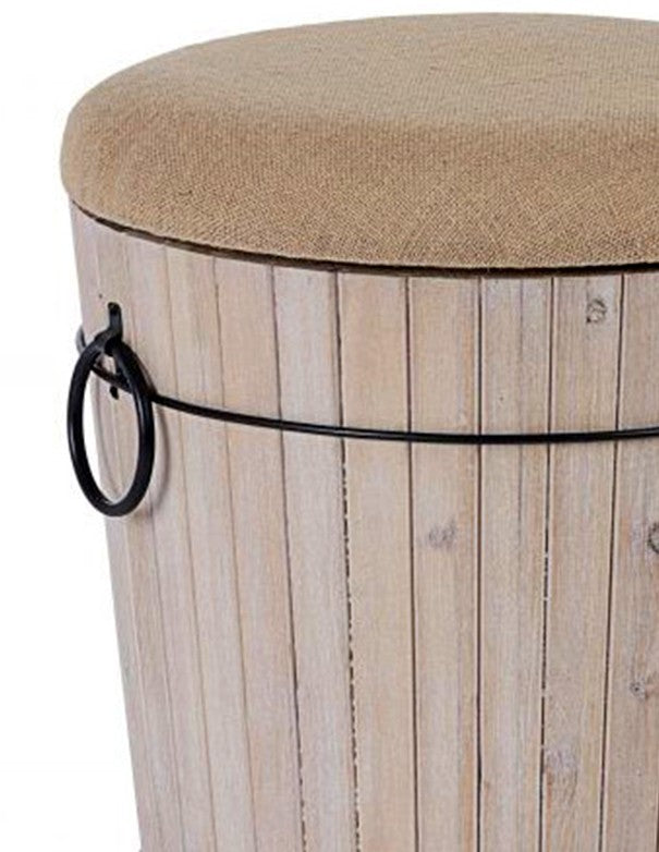 POUF CONTENITORE BOTTE GRANDE LEGNO NATURALE