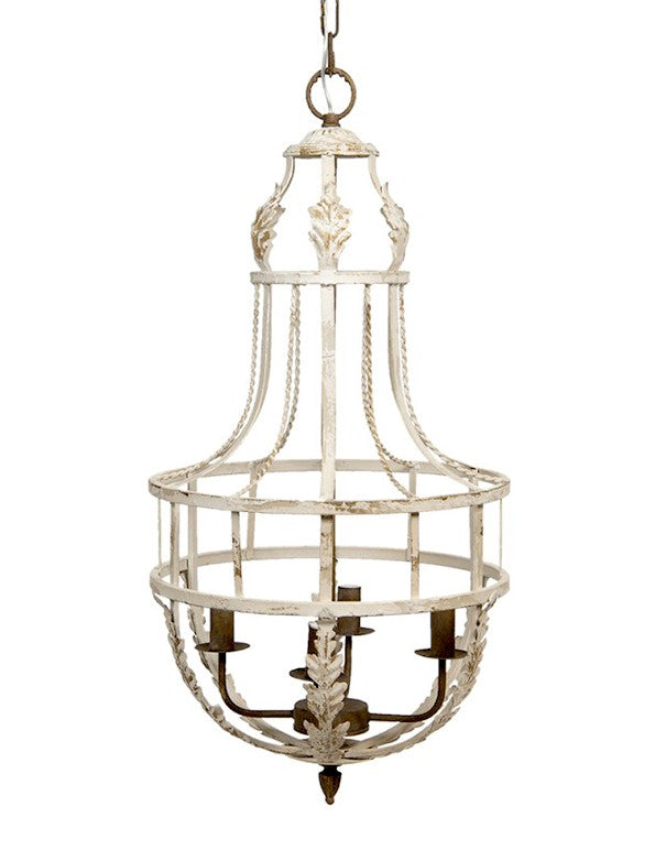 LAMPADARIO ARLES FERRO BIANCO