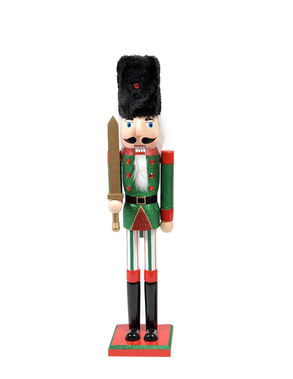 SOLDATO SCHIACCIANOCI ROSSO VERDE CON CAPPELLO