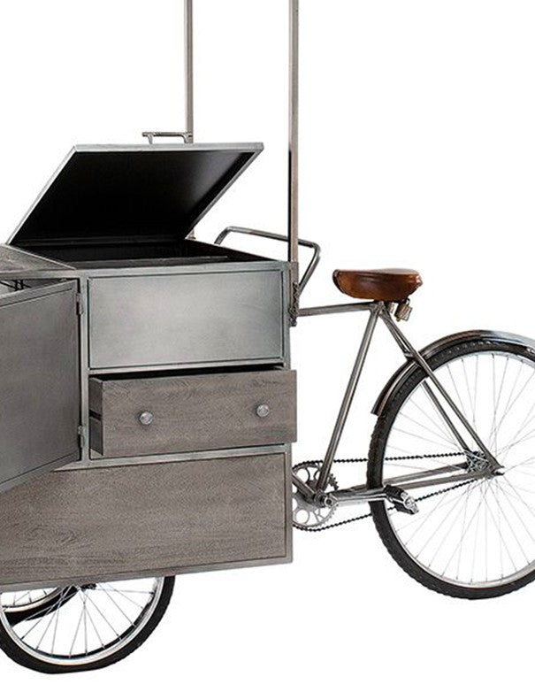 CARRETTINO BICICLETTA VINTAGE IN METALLO CON CAPPOTTINA