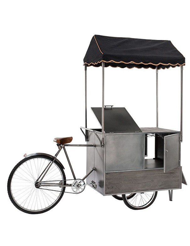 CARRETTINO BICICLETTA VINTAGE IN METALLO CON CAPPOTTINA