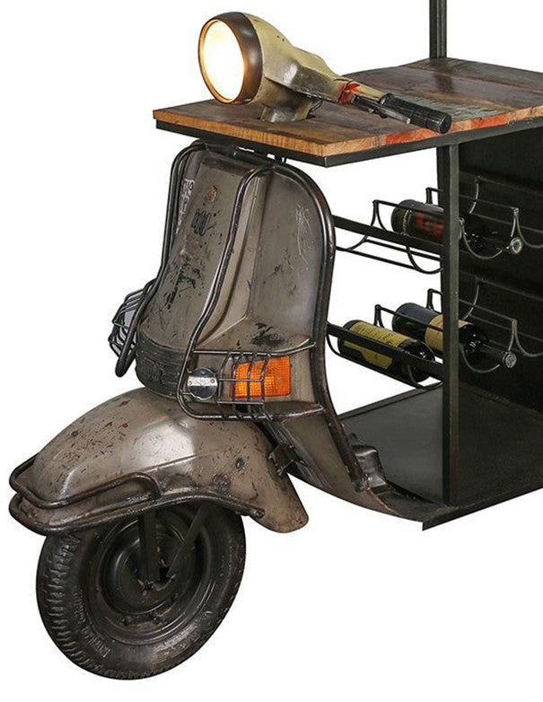 SCAFFALE VINTAGE VESPA IN METALLO CON LAMPADINA