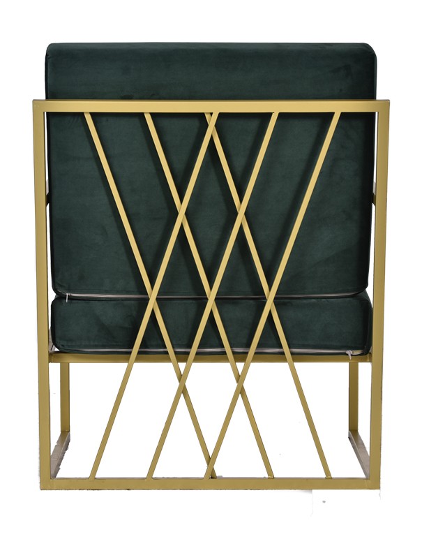 POLTRONA HERNEST CON CUSCINO IN VELLUTO VERDE INGLESE