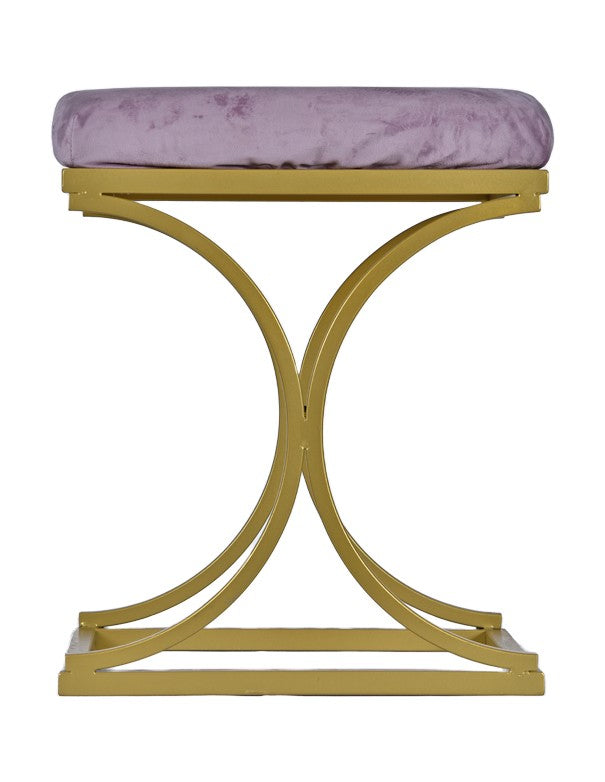 CUSCINO IN VELLUTO ROSA PER POUF ORO
