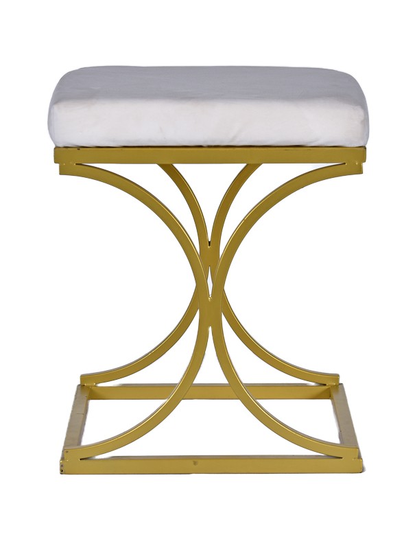 CUSCINO IN VELLUTO BIANCO ICE PER POUF ORO