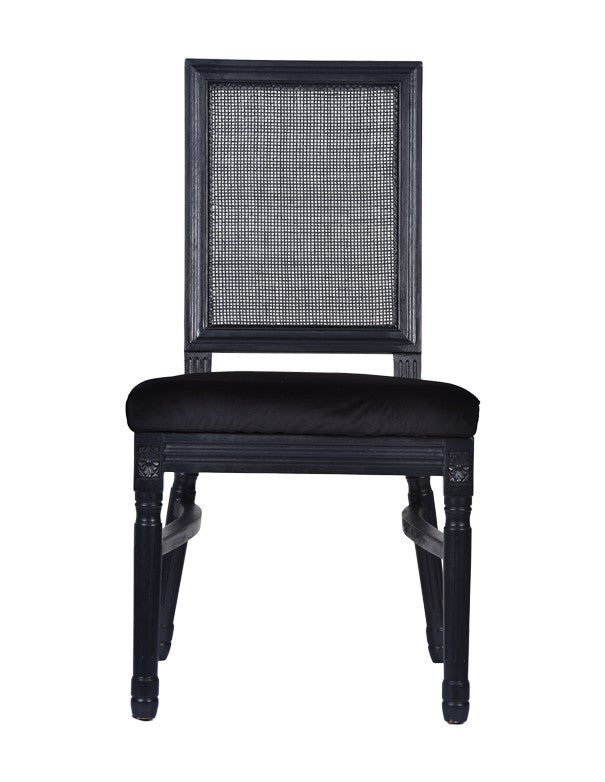 SEDIA CLASSIC NERA CON CUSCINO IN VELLUTO NERO