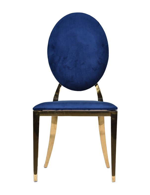 SEDIA OLIMPIA ORO CON SEDUTA IN VELLUTO BLU