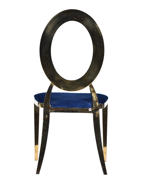 SEDIA OLIMPIA ORO CON SEDUTA IN VELLUTO BLU