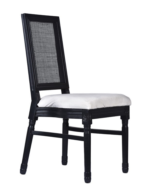 CUSCINO IN VELLUTO PANNA PER SEDIA CLASSIC NERA