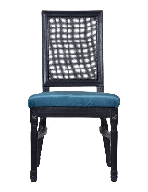 CUSCINO IN VELLUTO VERDE PETROLIO PER SEDIA CLASSIC NERA
