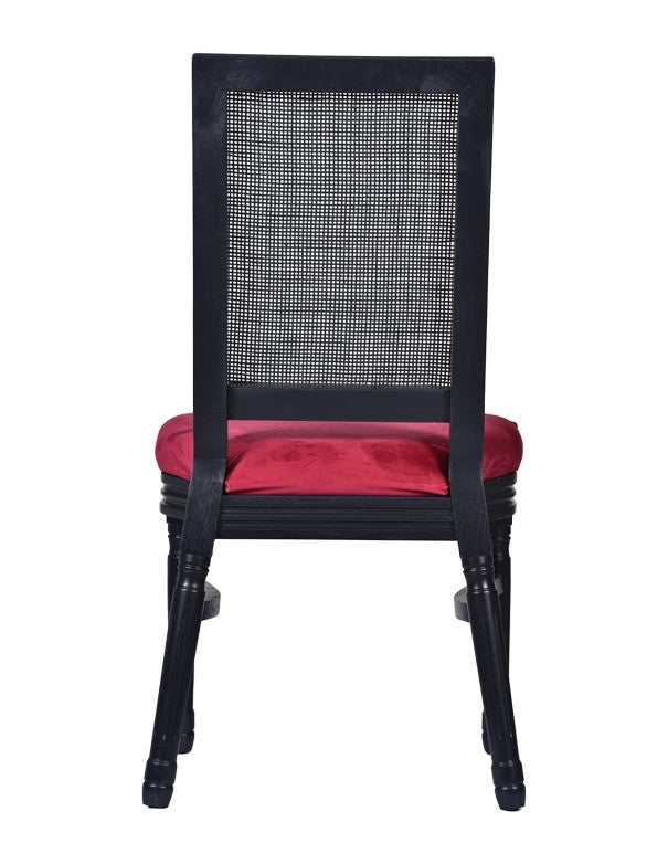 CUSCINO IN VELLUTO CICLAMINO PER SEDIA CLASSIC NERA