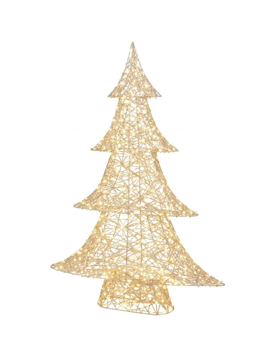 ALBERO LED PERLE ORO