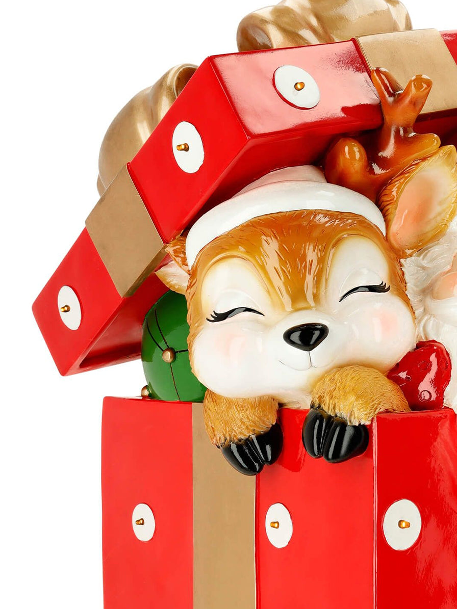 PACCO REGALO CON BABBO NATALE E CERBIATTO