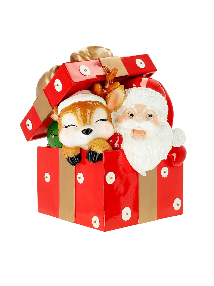 PACCO REGALO CON BABBO NATALE E CERBIATTO