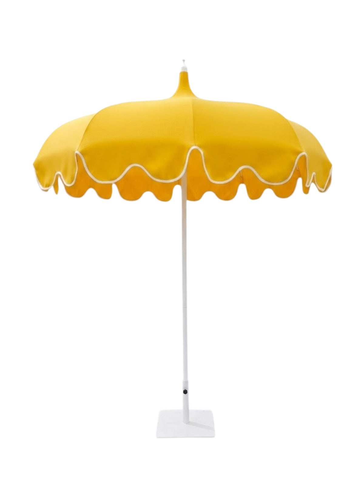 OMBRELLONE PAGODA GIALLO BORDATO BIANCO