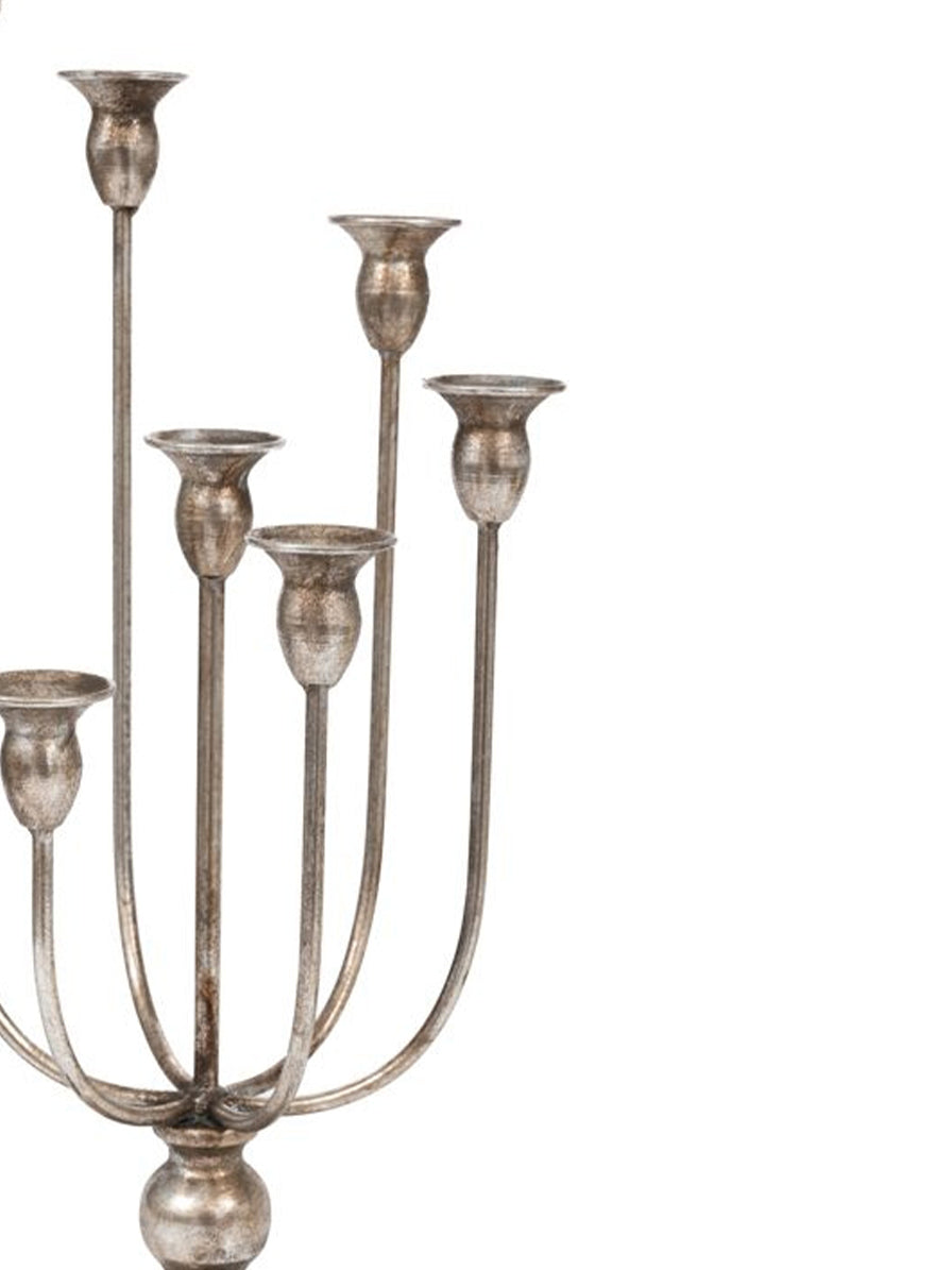 CANDELABRO NINFEA ALLUMINIO - 7 BRACCIA