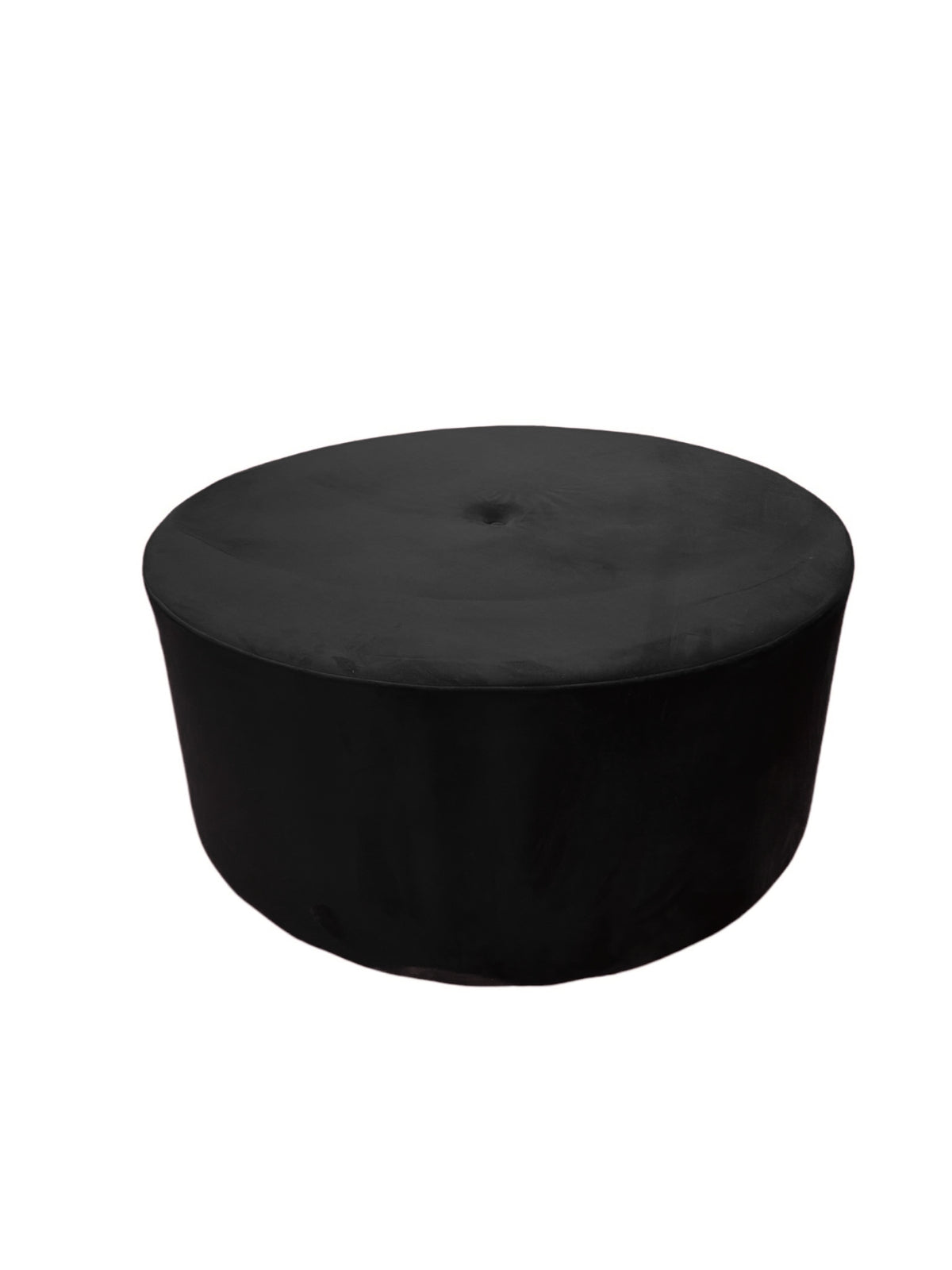 POUF TONDO VELLUTO NERO