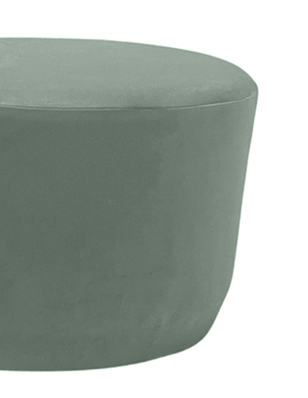 POUF ELIZABETH OVALE CON COPERTURA FASCIA ORO - VELLUTO VERDE LADUREE